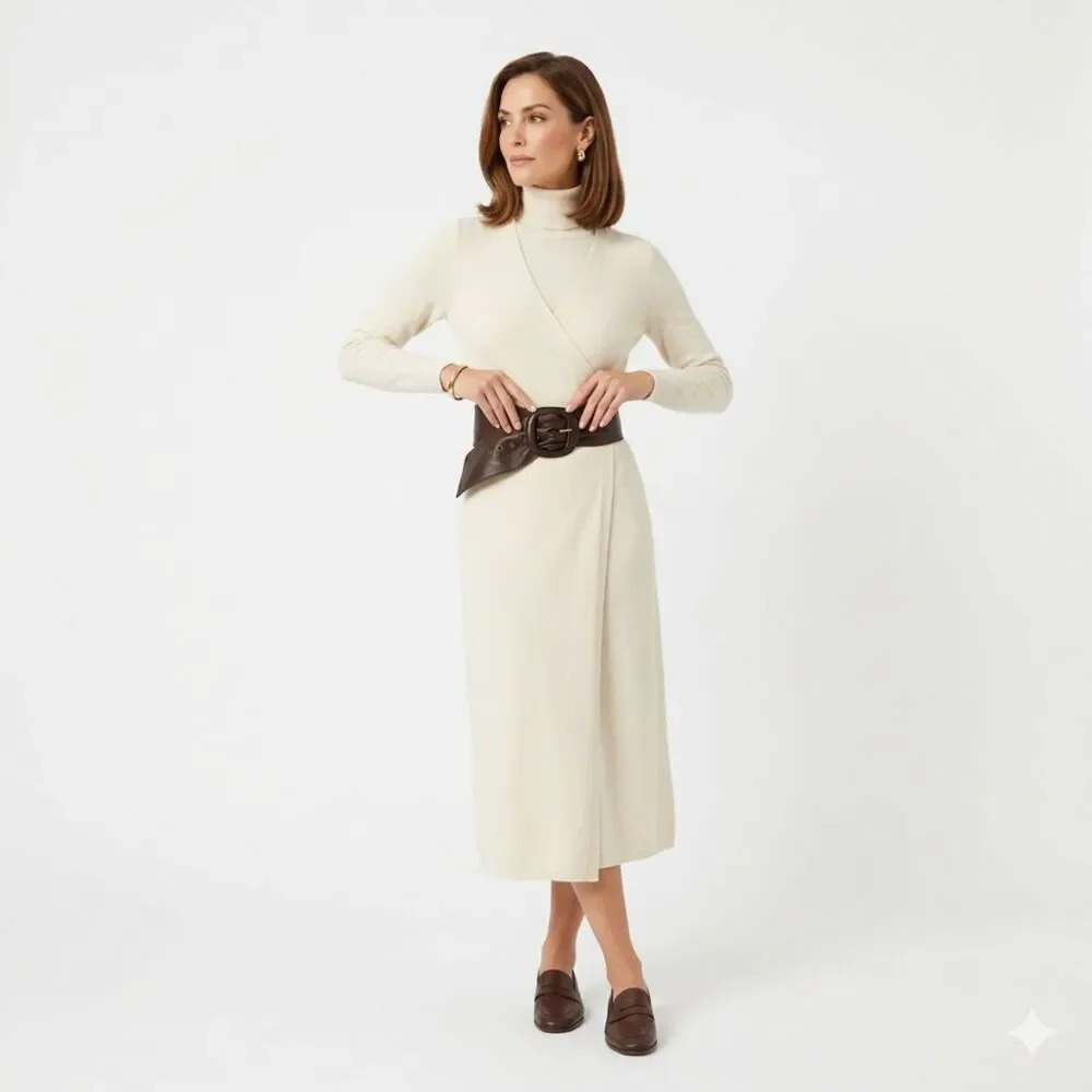 Max Mara Brown Leather Wide Waist Belt Brown Tone Buckle Made In Italy Luxury S